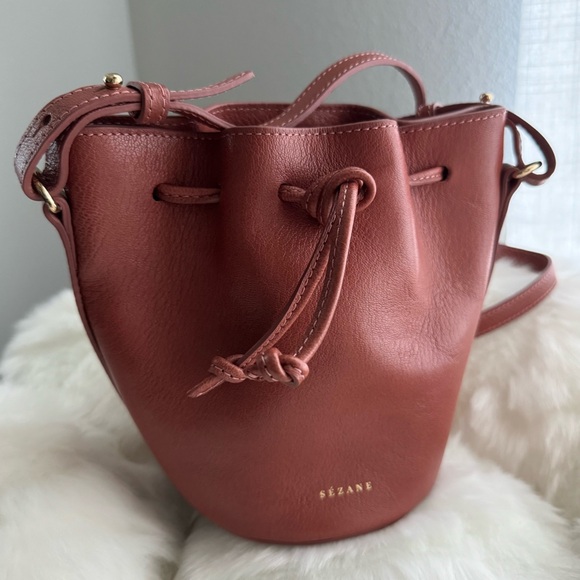 Sezane Handbags - Sezane Micro Farrow Bucket Bag in Vintage Blush